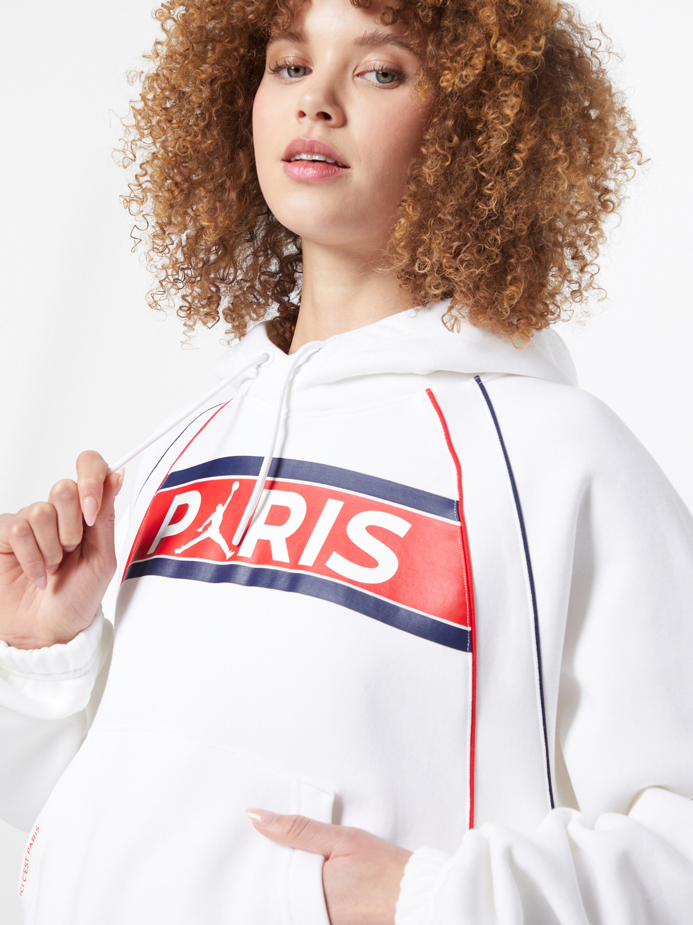Abbigliamento Donna Jordan Felpa Paris Saint-Germain in Bianco 