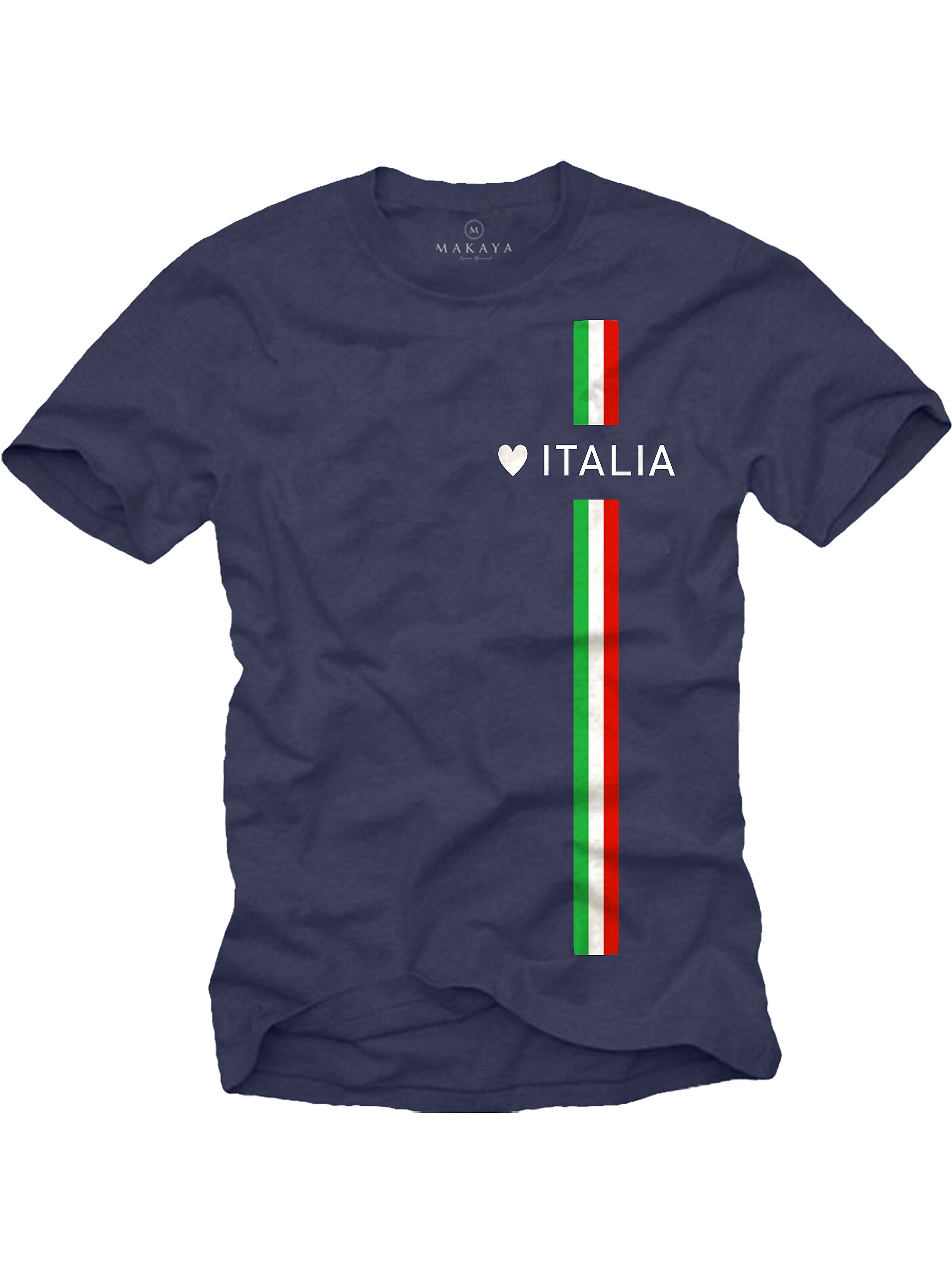 MAKAYA Shirt 'Love Italia' in Blue: front