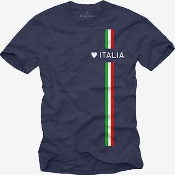 MAKAYA Shirt 'Love Italia' in Blue: front