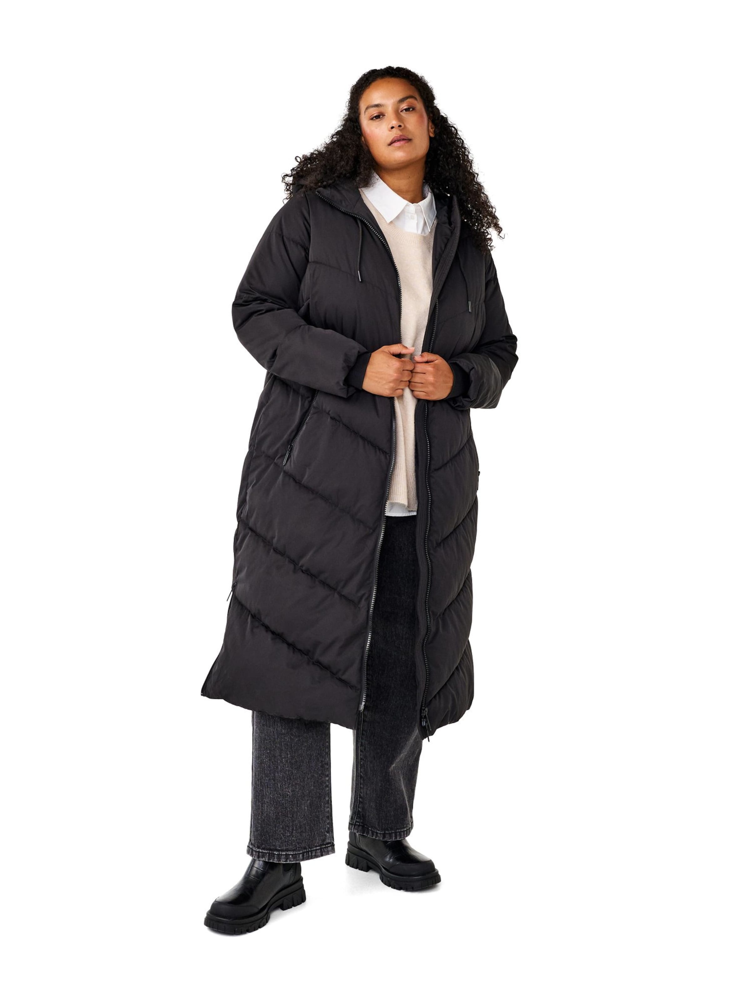 Zizzi Winter coat 'CANORDIC' in Black