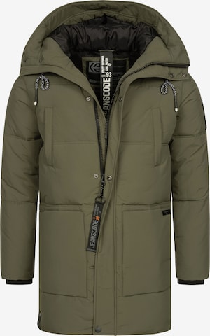 INDICODE JEANS Winter Parka ' Mylo ' in Green: front