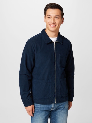 By Garment Makers Between-Season Jacket 'Matt' in Blue: front