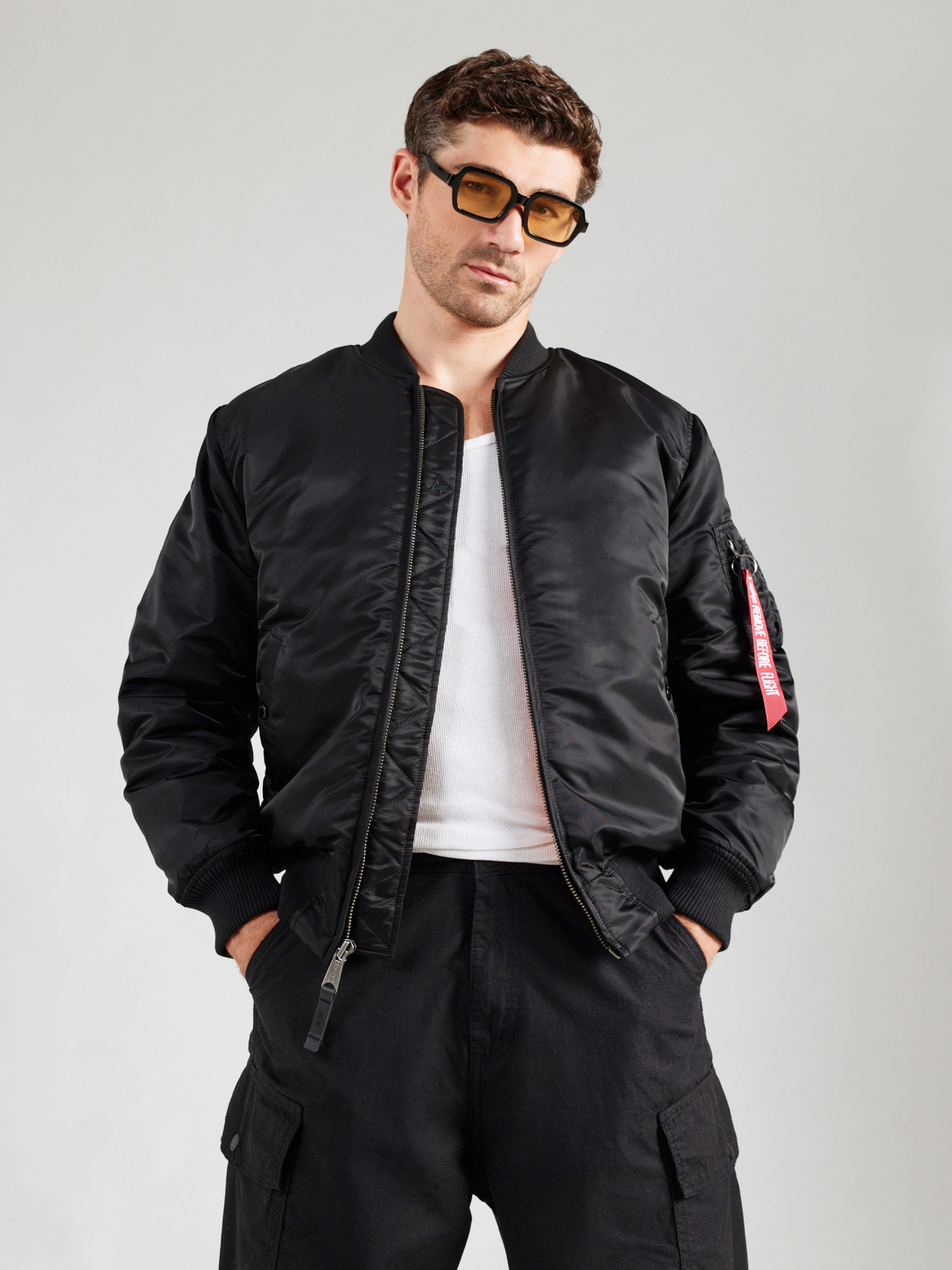 ALPHA INDUSTRIES Between-Season Jacket 'MA-1 Dragon' in Black