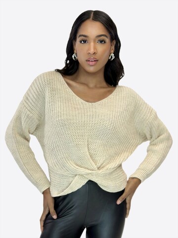 Elara Pullover in Beige: Vorderseite