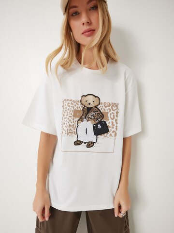 T-shirt Happiness İstanbul en beige : devant
