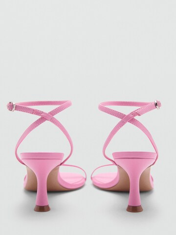 MANGO Sandalen met riem 'Flo' in Roze