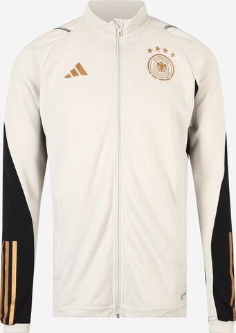 ADIDAS PERFORMANCE Athletic Zip-Up Hoodie 'Germany Tiro 23 ' in Beige: front