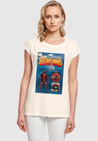 ABSOLUTE CULT Shirt 'Deadpool - Secret Wars Action Figure' in Beige: voorkant