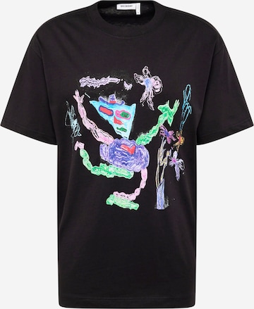 juoda WEEKDAY Marškinėliai: priekis