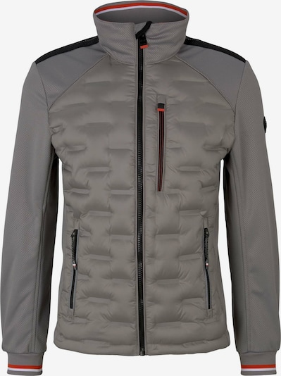 TOM TAILOR Prehodna jakna | siva / rdeča / črna / bela barva, Prikaz izdelka