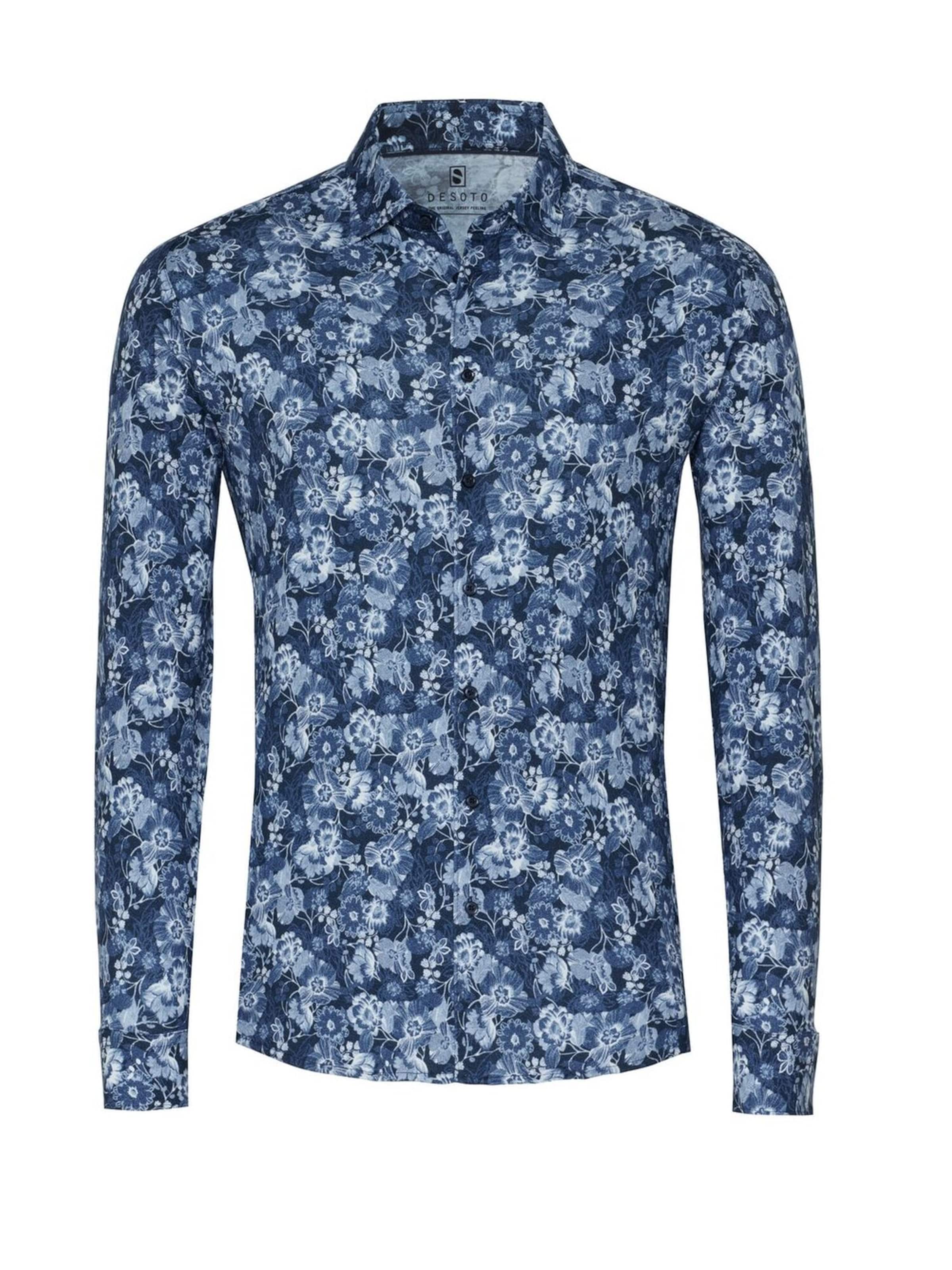 DESOTO Slim fit Zakelijk overhemd in Blauw: voorkant