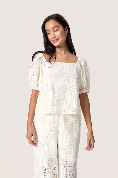 SOAKED IN LUXURY Bluse 'SLCoopelia' i L i uldhvid, Produktvisning