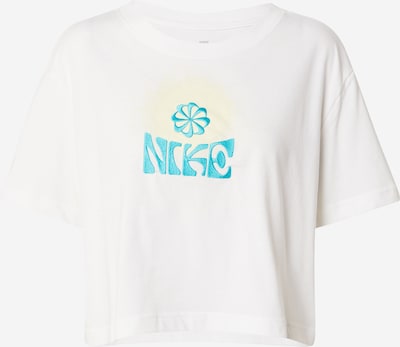Nike Sportswear T-shirt en aqua / jaune pastel / mûre / blanc, Vue avec produit