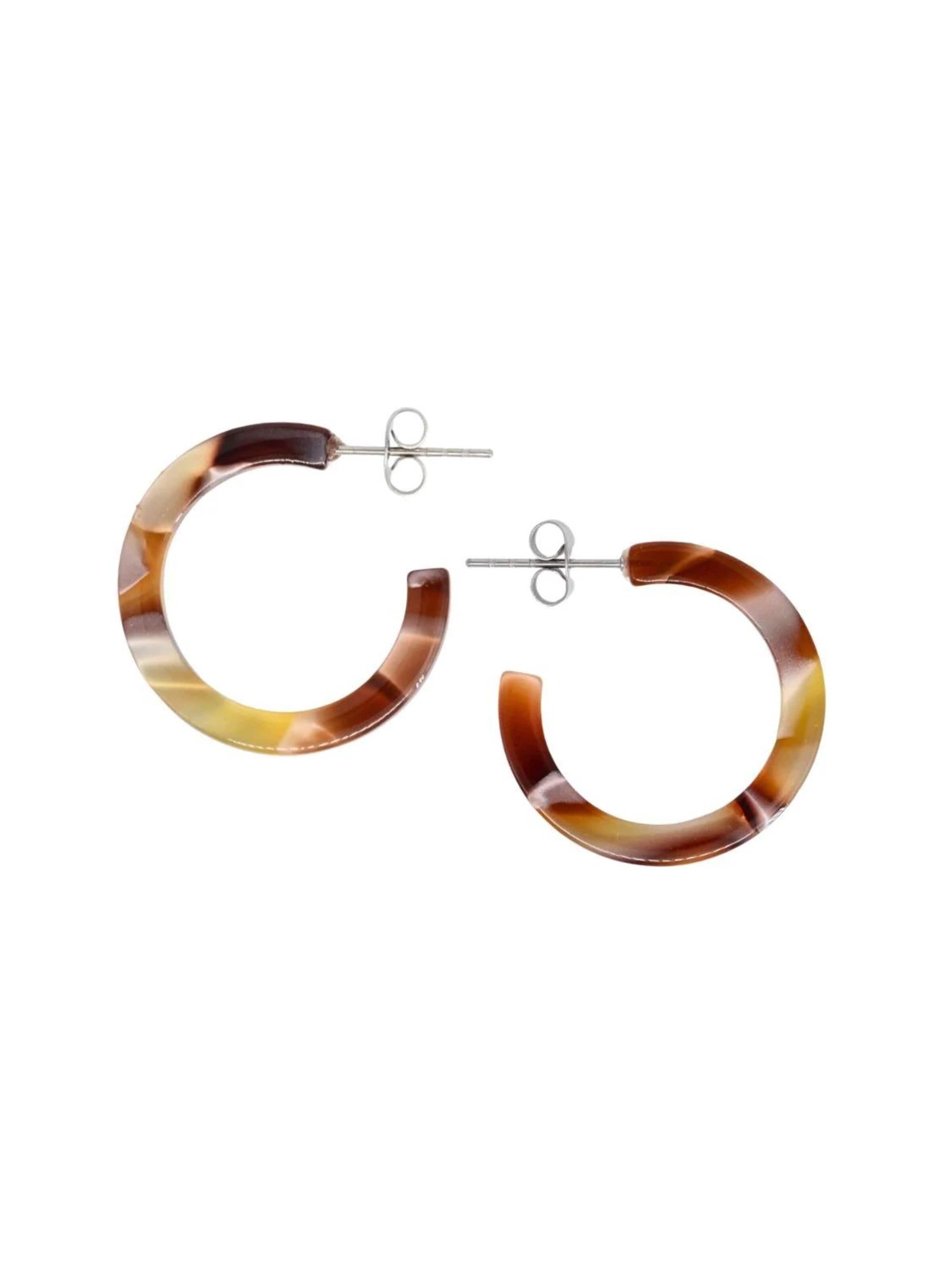 Boucles d'oreilles 'Acetat Anni' Fräulein Wunder en marron : devant