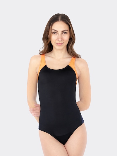 MYLILY Active Swimsuit 'Perioden Badeanzug Racerback' in XXXS in mottled black, Item view