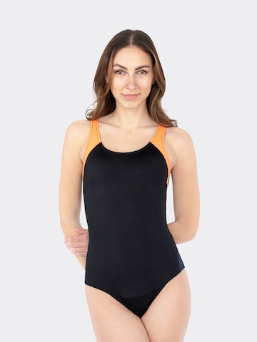 MYLILY Active Swimsuit 'Perioden Badeanzug Racerback' in Black: front
