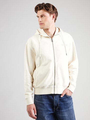 GUESS - Sudadera con cremallera 'DAVIS' en blanco: frente