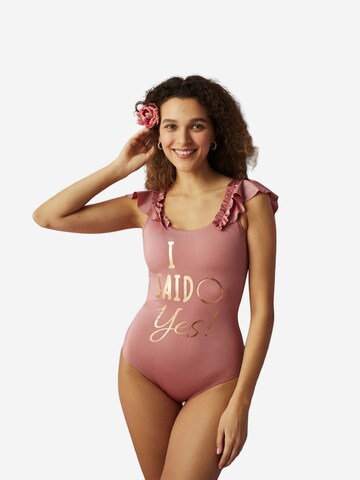Classique Maillot de bain 'Einteiler' Penti en rose : devant