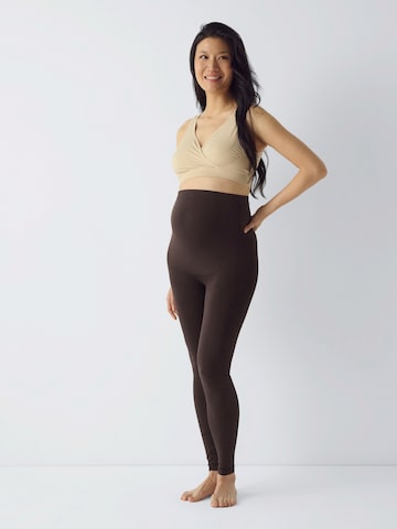 Only Maternity Skinny Leggings 'OLMHOPE' in Braun