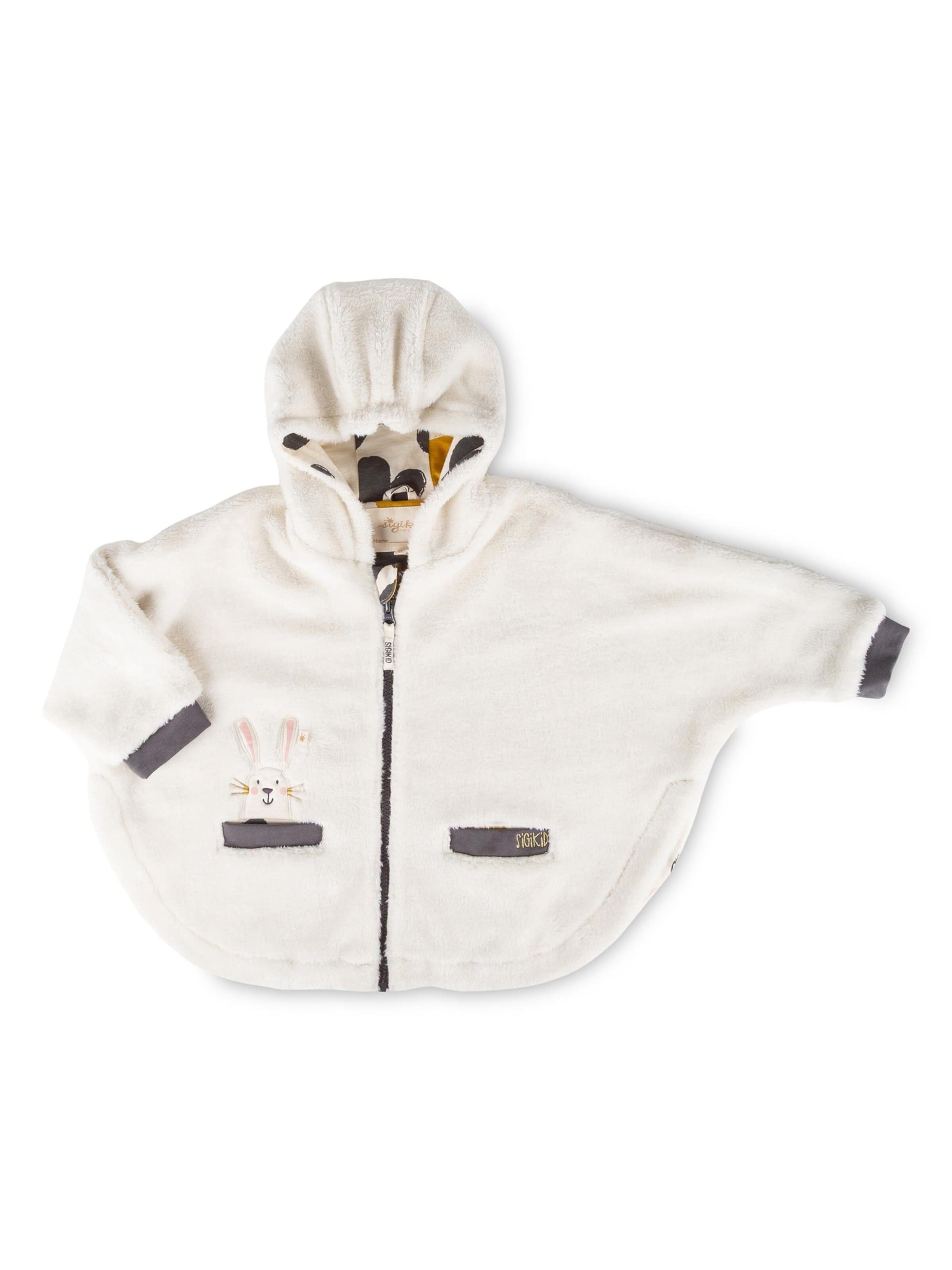 SIGIKID Fleecejacke 'Sherpa-Fleece Poncho Schneehase' in Weiß: Vorderseite