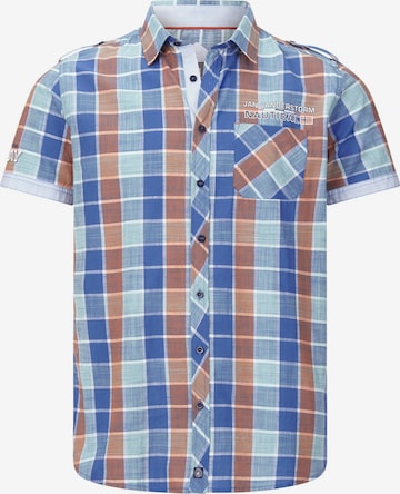 Jan Vanderstorm Comfort fit Button Up Shirt ' Malmfinn ' in Blue: front