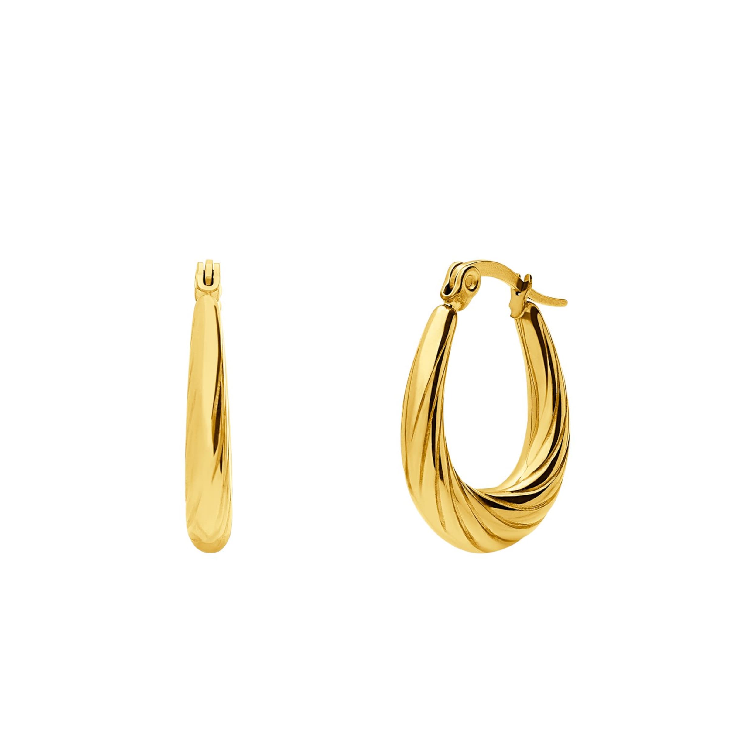 Boucles d'oreilles Lucardi en or : devant