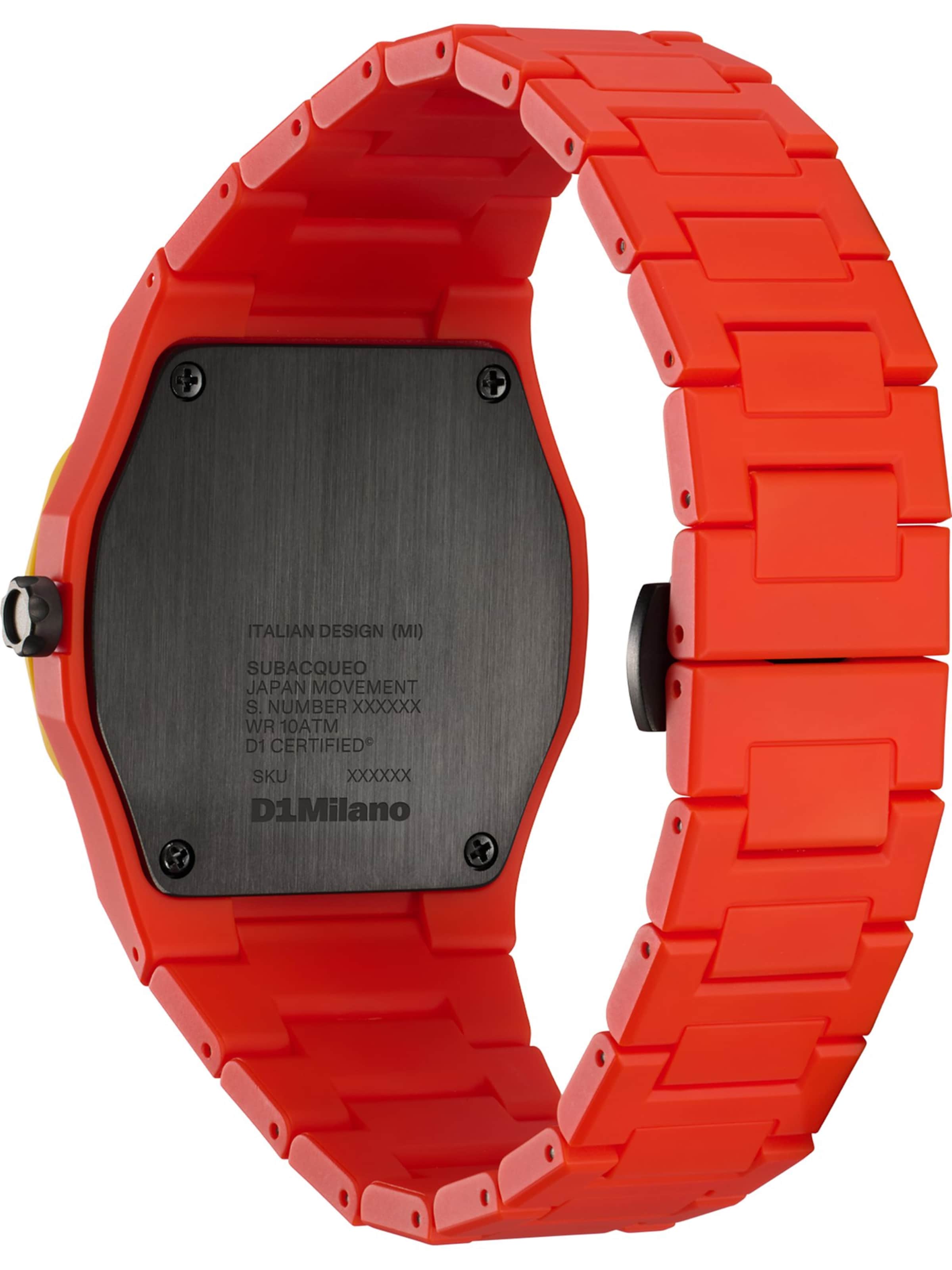 D1 Milano Analoguhr in Rot