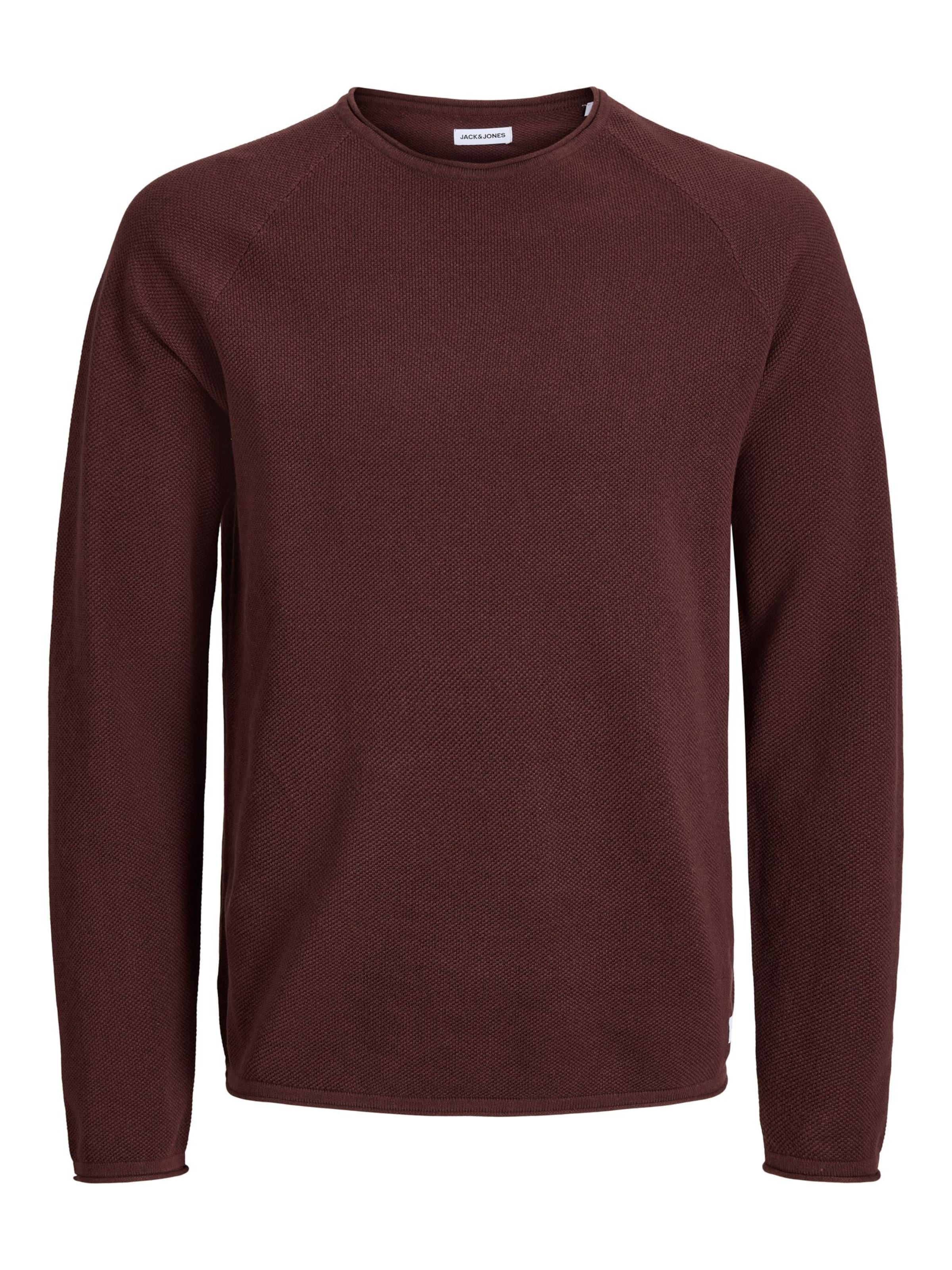 JACK & JONES Regular Fit Pullover 'JJEHill' in Braun: Vorderseite