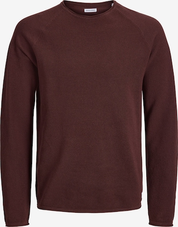 JACK & JONES Sweater 'JJEHill' in Brown: front