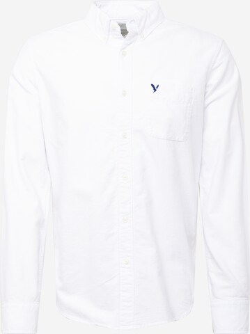 American Eagle Slim fit Button Up Shirt in White: front