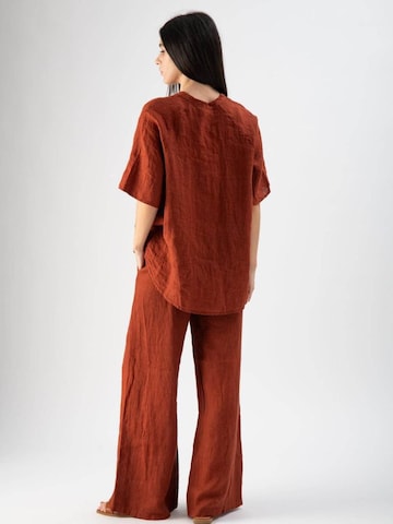 MND Loosefit Bukser 'Wide linen trousers' i blandingsfarvet