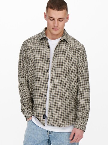 Only & Sons Regular Fit Hemd 'Tevin' in Grau