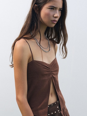Haut Pull&Bear en marron : devant