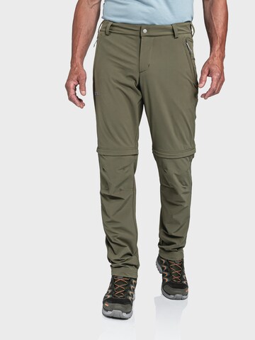 Schöffel Slim fit Outdoor trousers in Green: front
