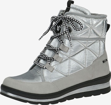 CAPRICE Lace-Up Ankle Boots in Silver: front