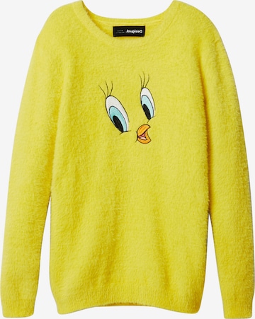 dzeltens Desigual Džemperis: no priekšpuses
