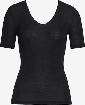 Hanro Onderhemd ' Woolen Silk Kurzarm ' in Zwart: voorkant
