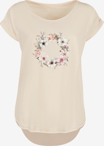 F4NT4STIC Shirt 'Rosa Blumenkranz' in Beige: voorkant