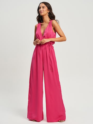Tussah Jumpsuit 'AMBER' in Roze