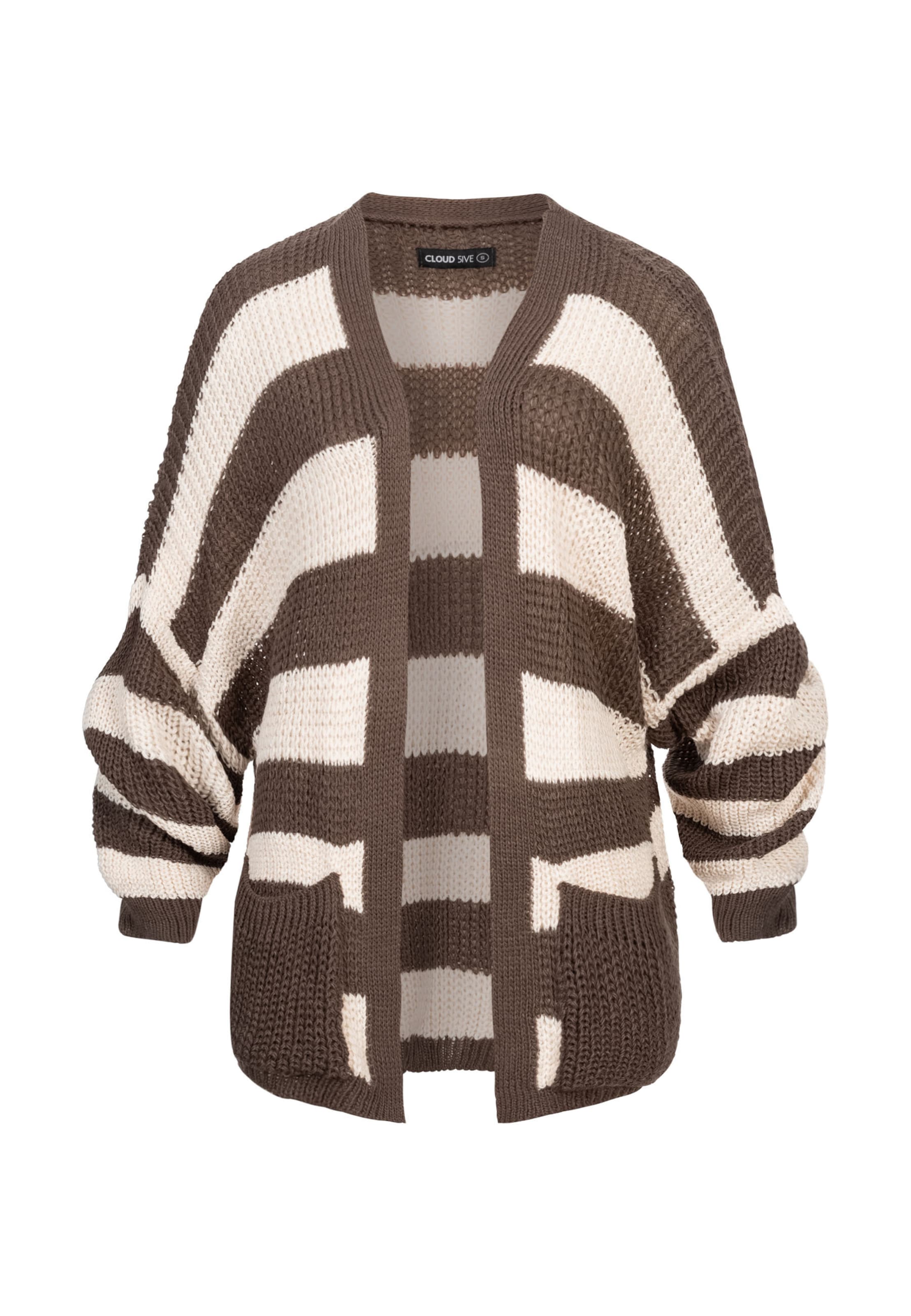 Cloud5ive Strickjacke in beige / braun, Produktansicht