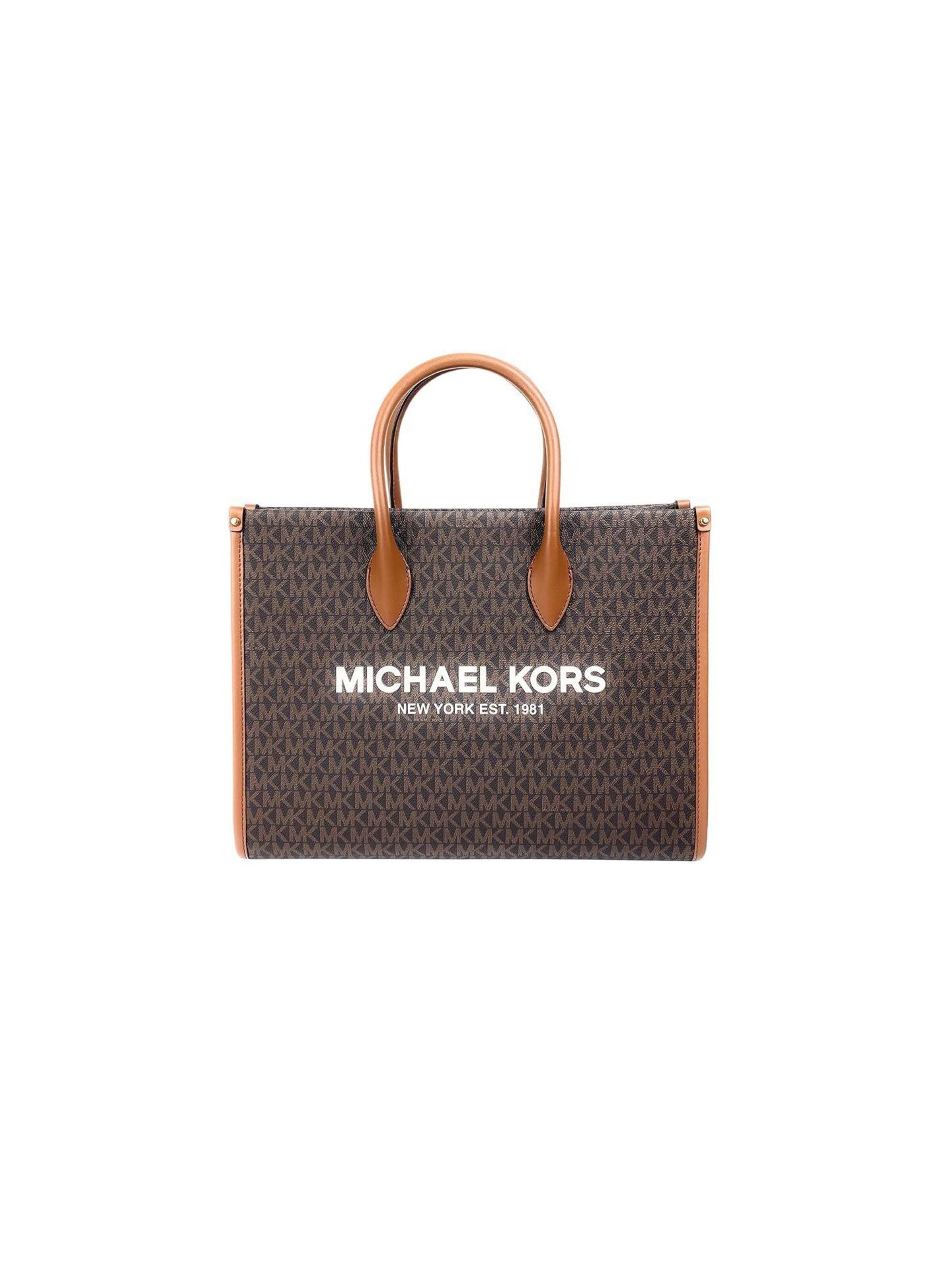 Michael Kors Handtas 'Mirella Medium Signature Logo Tote Bag' in One Size in de kleur Bruin, Productweergave
