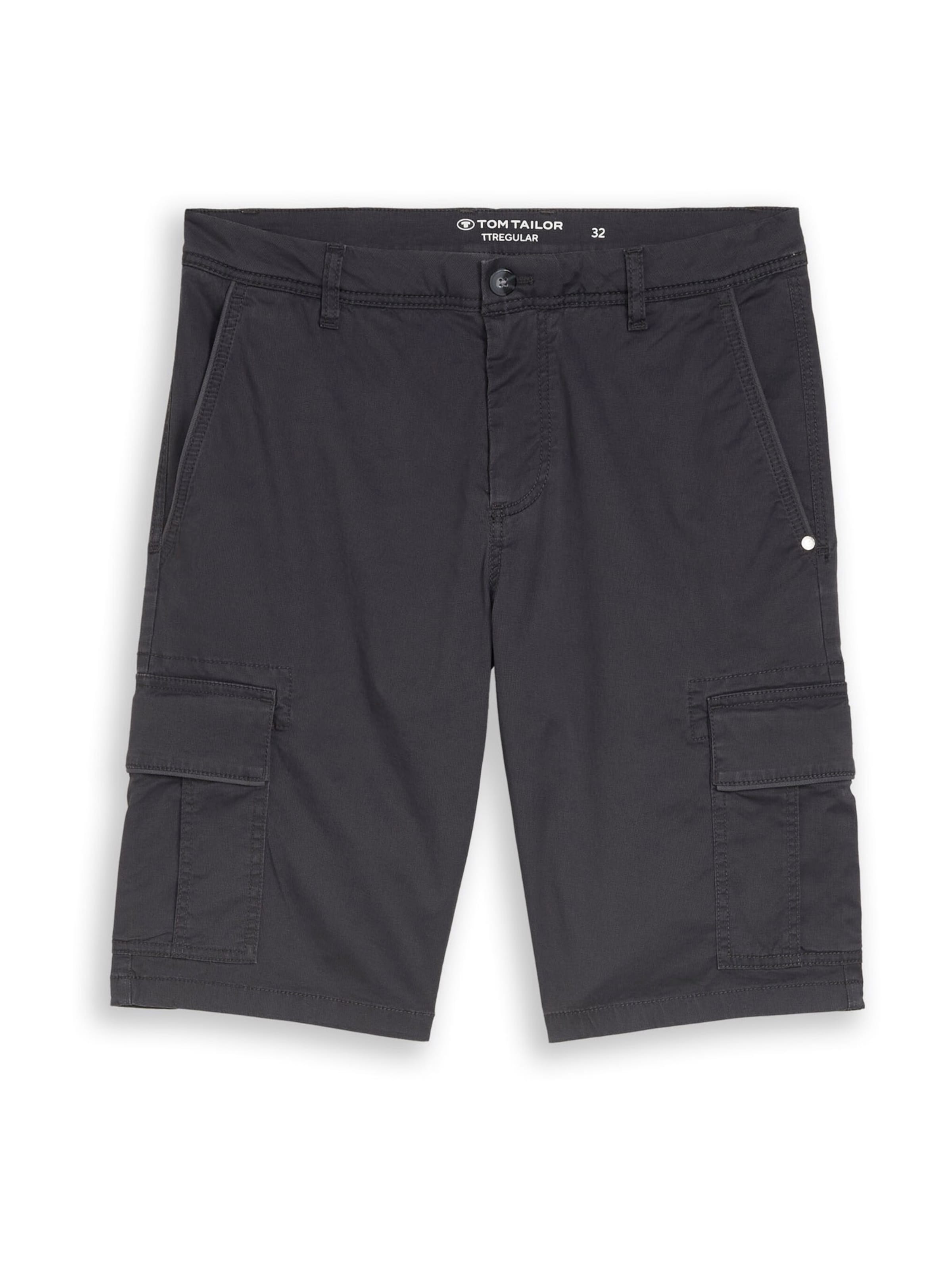 TOM TAILOR Regular Cargo Pants in Grey: front