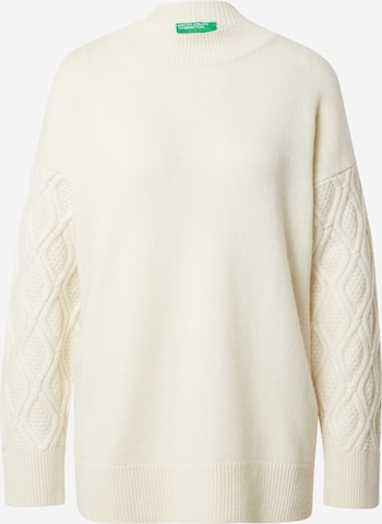 UNITED COLORS OF BENETTON Sweater in White: front