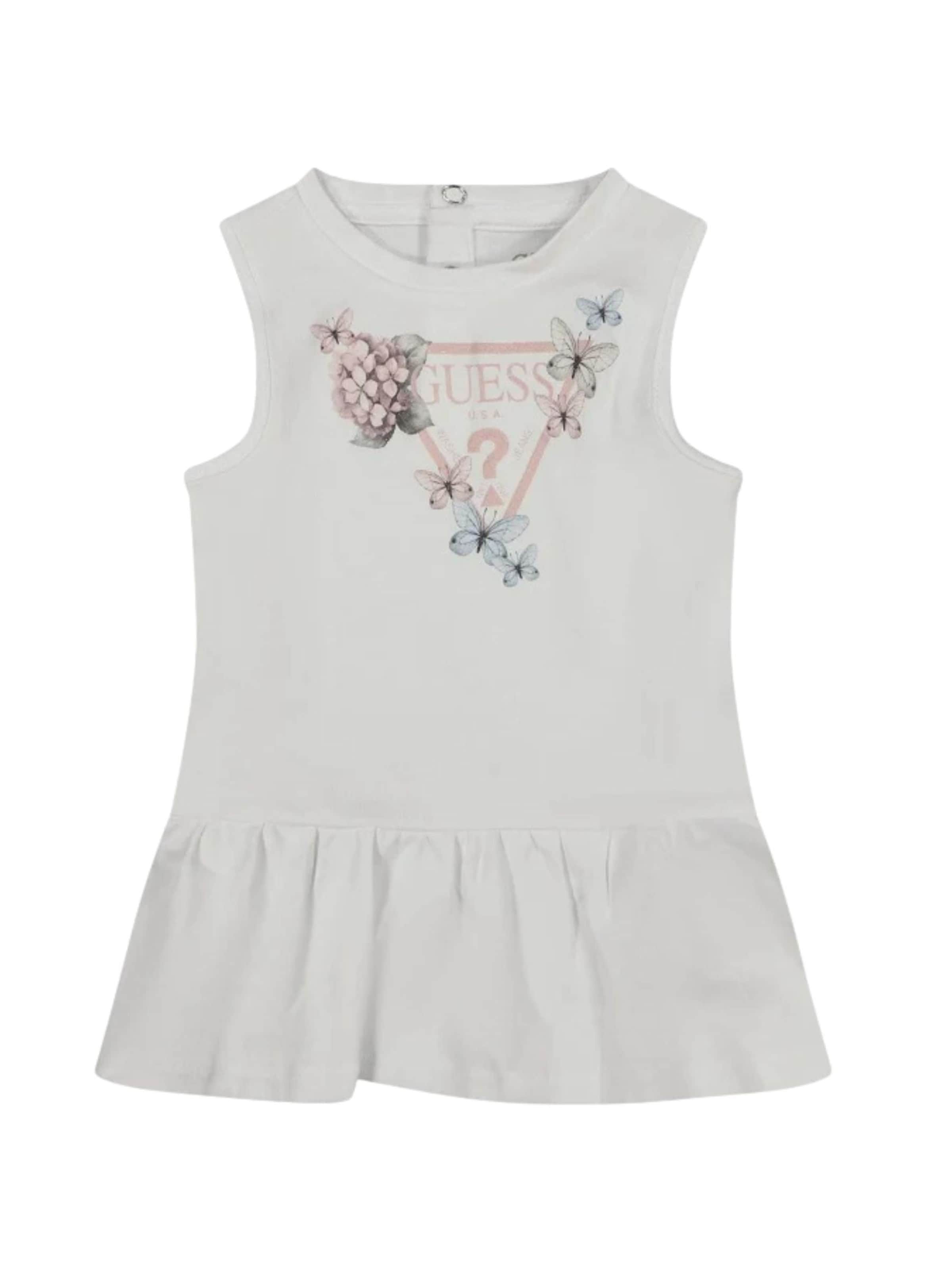 GUESS KIDS Dress 'INTERLOCK' in White: front
