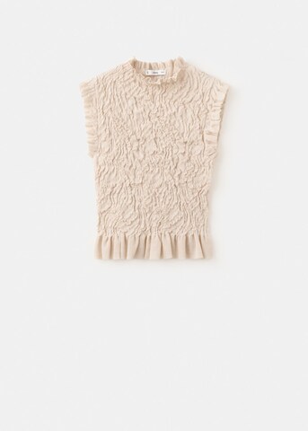 MANGO Knitted Top 'Nube' in Beige