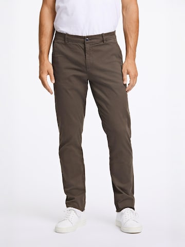 Coupe slim Pantalon chino Lindbergh en marron