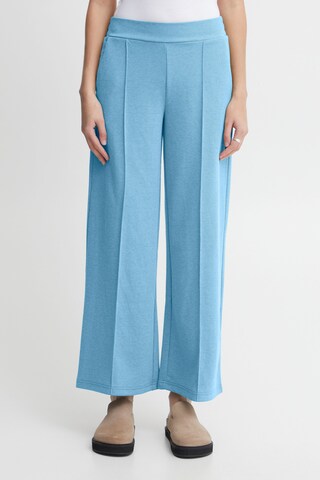 ICHI Wide leg Pants 'Kate' in Blue: front