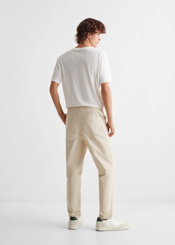 MANGO TEEN Loose fit Pants 'Alvaro' in Beige