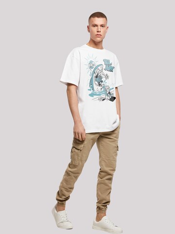 T-Shirt 'Tom And Jerry Summer Shark' F4NT4STIC en blanc