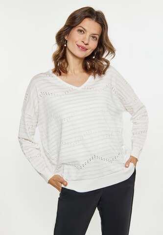 usha BLACK LABEL Trui in Wit: voorkant